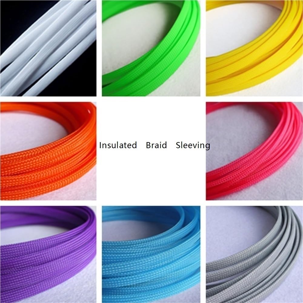 Manica flessibile Guaina intrecciata in PET resistente alle alte temperature, guaina for la gestione dei cavi in ​​rete, 1 pezz0(Green,100Mx4MM)