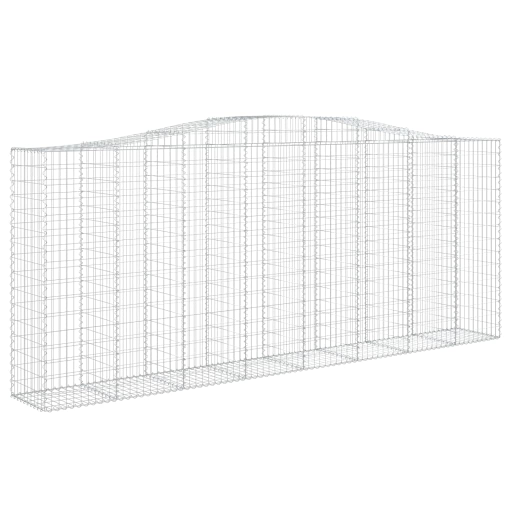 Gaviones con arco alto, 3 unidades, 400 x 50 x 160/180 cm, galvanizados | Robusto juego de gaviones en forma de arco para delimitación elegante y privacidad en el jardín, jardín delantero o terraza.