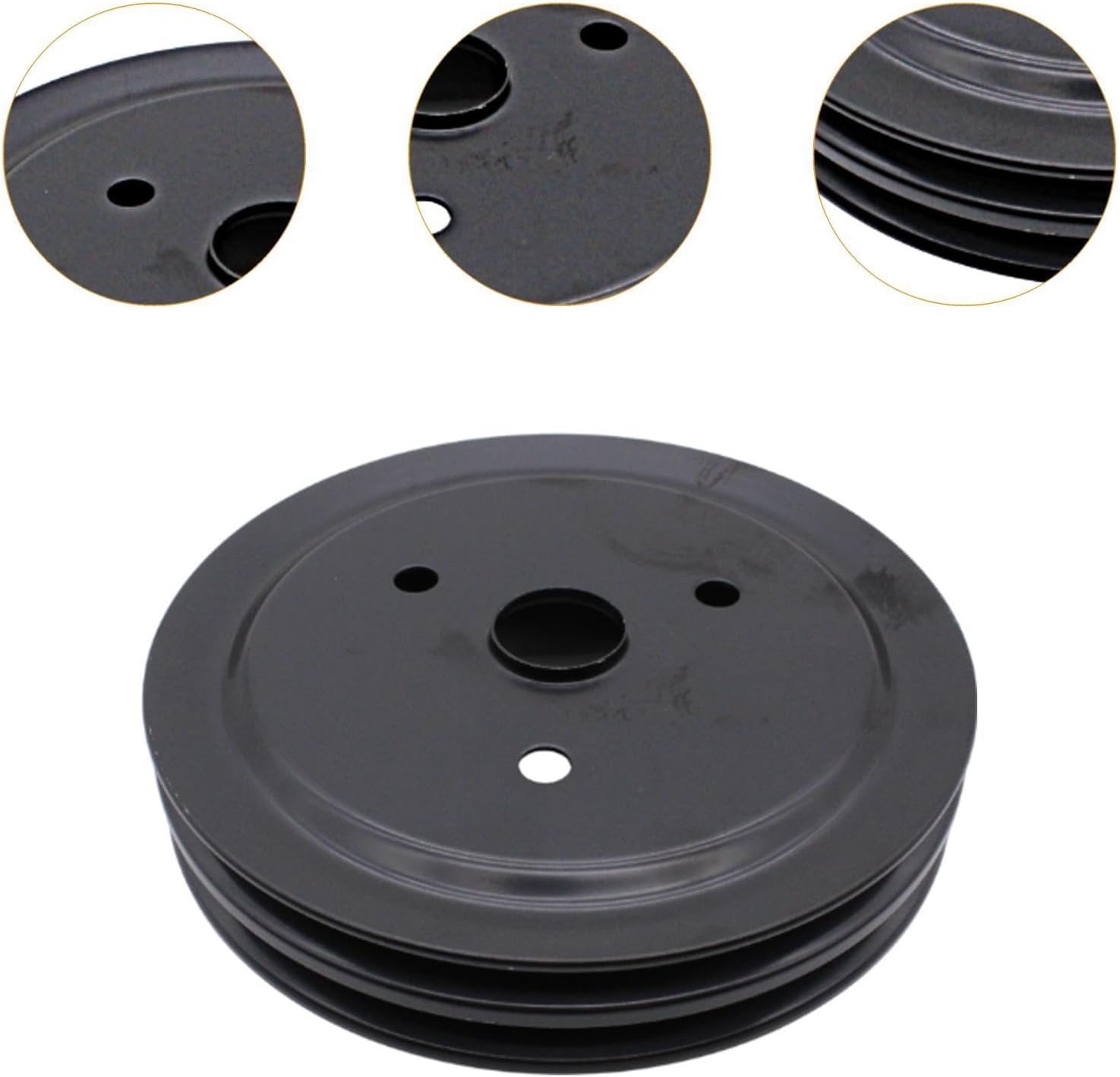 PETRELS Crankshaft Pulley Double Bolt Hole Black Accessories 4.3 L / 262 Ci 5.7 L/Crankshaft Pulley