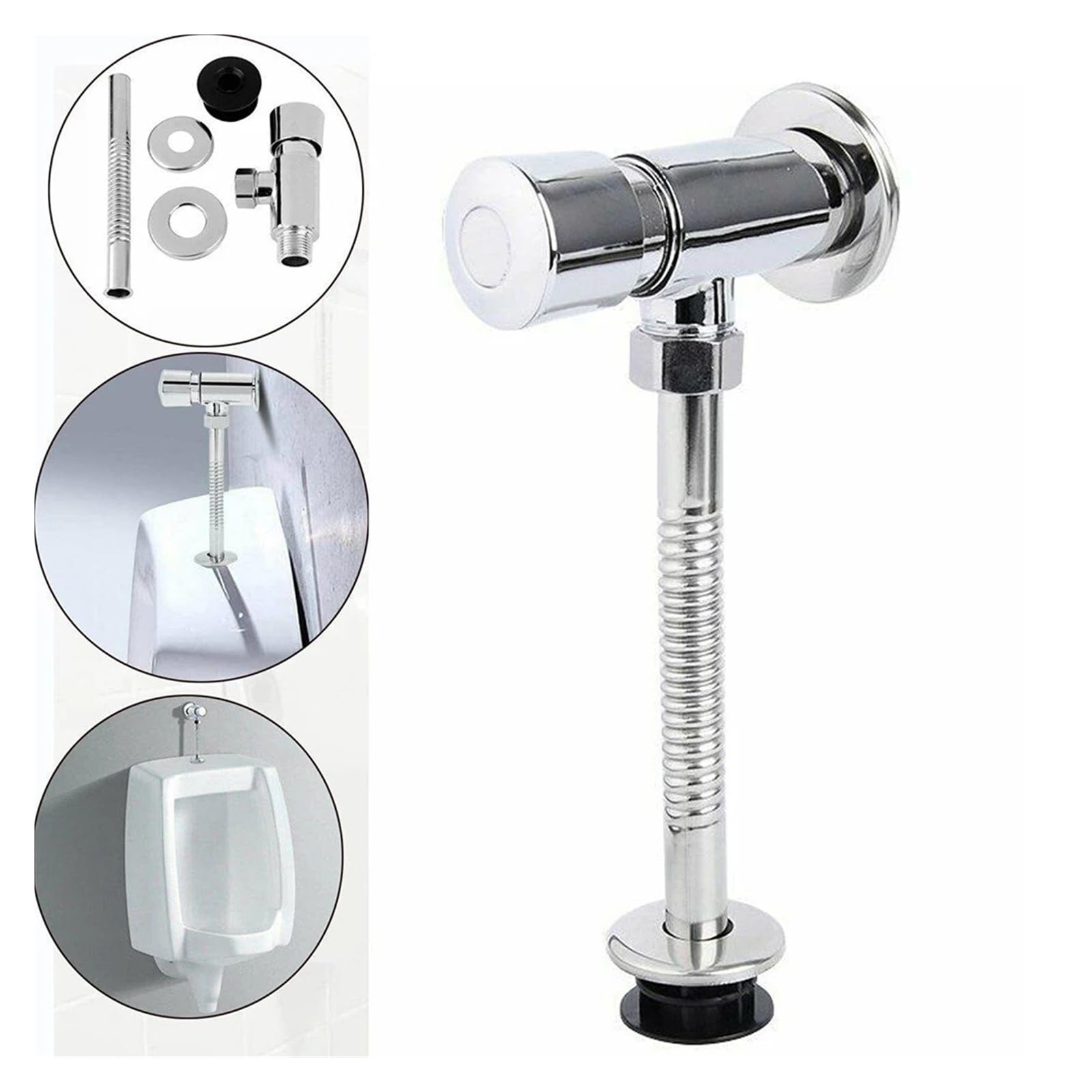 Fluxómetro manual para inodoro Válvula De Descarga Manual For Urinario, Aleación, Con Accesorios, Baño, Hotel Y Oficina, DN15