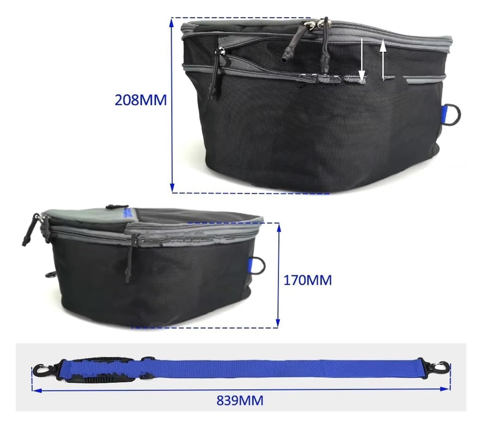 Moto Paraurti Borsa per Tracer 9 per 900 per GT Moto Bagaglio Nero Fodera Interna Espandibile Borsa Porta Attrezzi da Sella Valigie(Red)