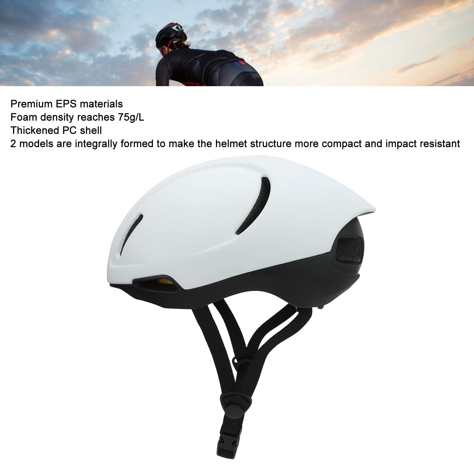 Mountainbike-Helm für Männer und Frauen, stoßfester Fahrradhelm für Rennradfahren und Pendeln, atmungsaktives Titan-Design mit verstellbarem Zifferblatt, 58 bis 61 cm Kopfumfang (Mattweiß) Sport & Freizeit