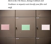 Vista 4 de Prriudy Paquete de 40 bolsillos autoadhesivos para tarjetas de índice, de plástico transparente abierto, para organizar y proteger tarjetas