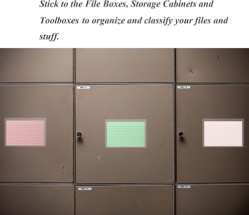 Miniatura 4 de Prriudy Paquete de 40 bolsillos autoadhesivos para tarjetas de índice, de plástico transparente abierto, para organizar y proteger tarjetas de