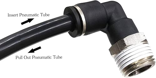 Vista 18 de CEKER 1/2 codo macho Airlines Empuje accesorios de empuje 90 grados Conexiones de aire Conexiones de aire, tubería PL de 0.472 in Od x 1/2 "Npt