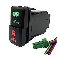 Vista 17 de Compresor de aire y Interruptor de botón doble de bloqueo de diferencial trasero para Toyota Tacoma Prado Fortuner Hilux 39mm X 21mm