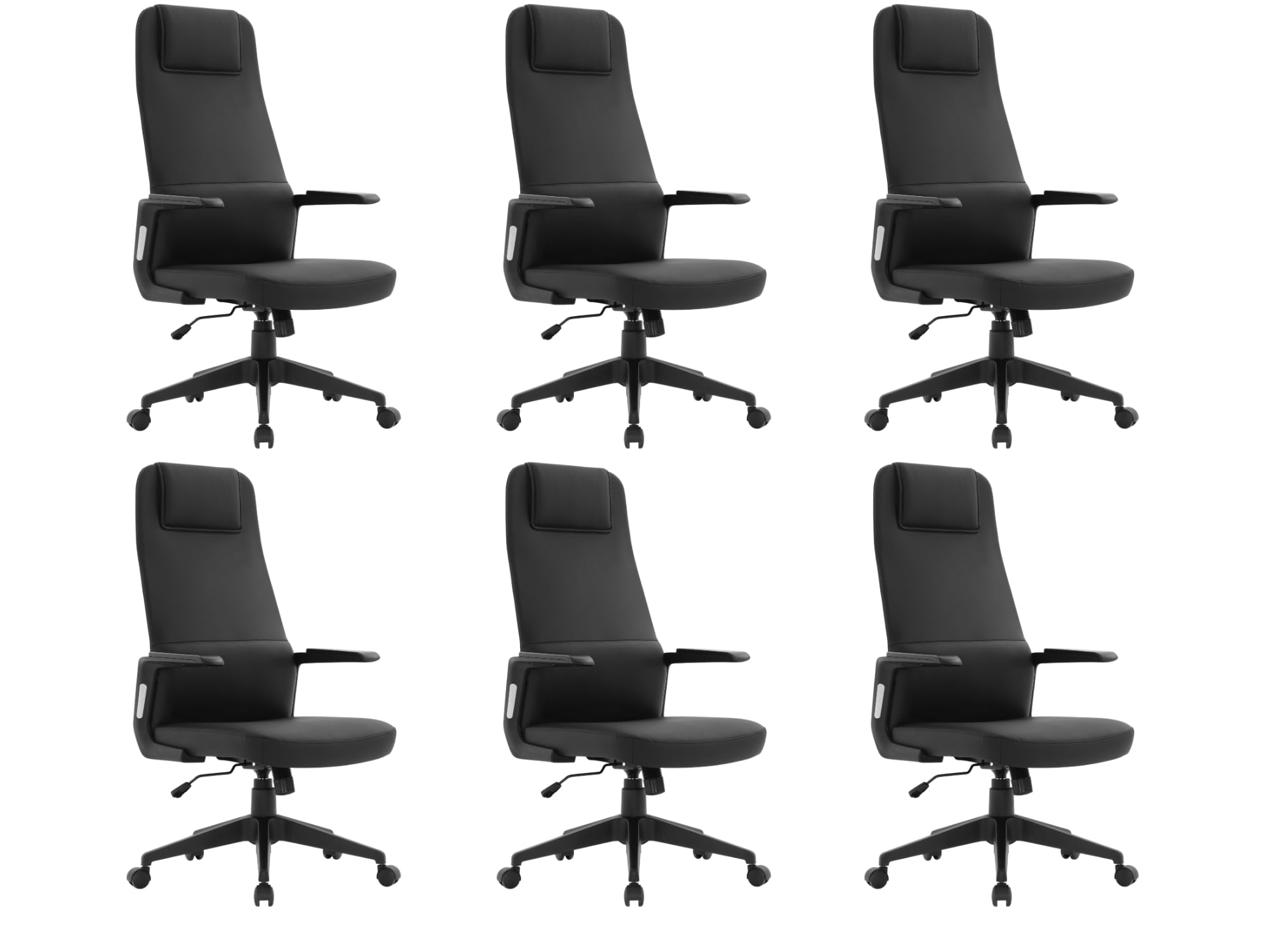 LeisureMod Ergonomic High-Back Leather Office Chair, Swivel