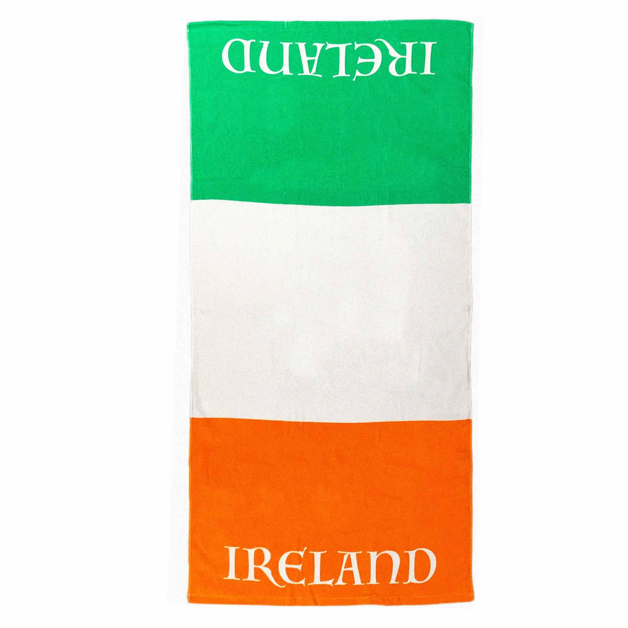 GIFTS 4 ALL Giant Ireland Beach Towel, Ireland Flag Sports Beach Towel, New Ireland Tricolour Flag Cotton Beach Towel, Ireland Sports Fans Bath Towel, Irish Flag Holiday Beach Towel