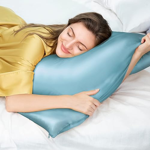 Vista 67 de Funda de almohada 100% seda de morera para cabello y piel, 22 Momme seda natural pura de ambos lados con cremallera, funda de almohada para mujeres