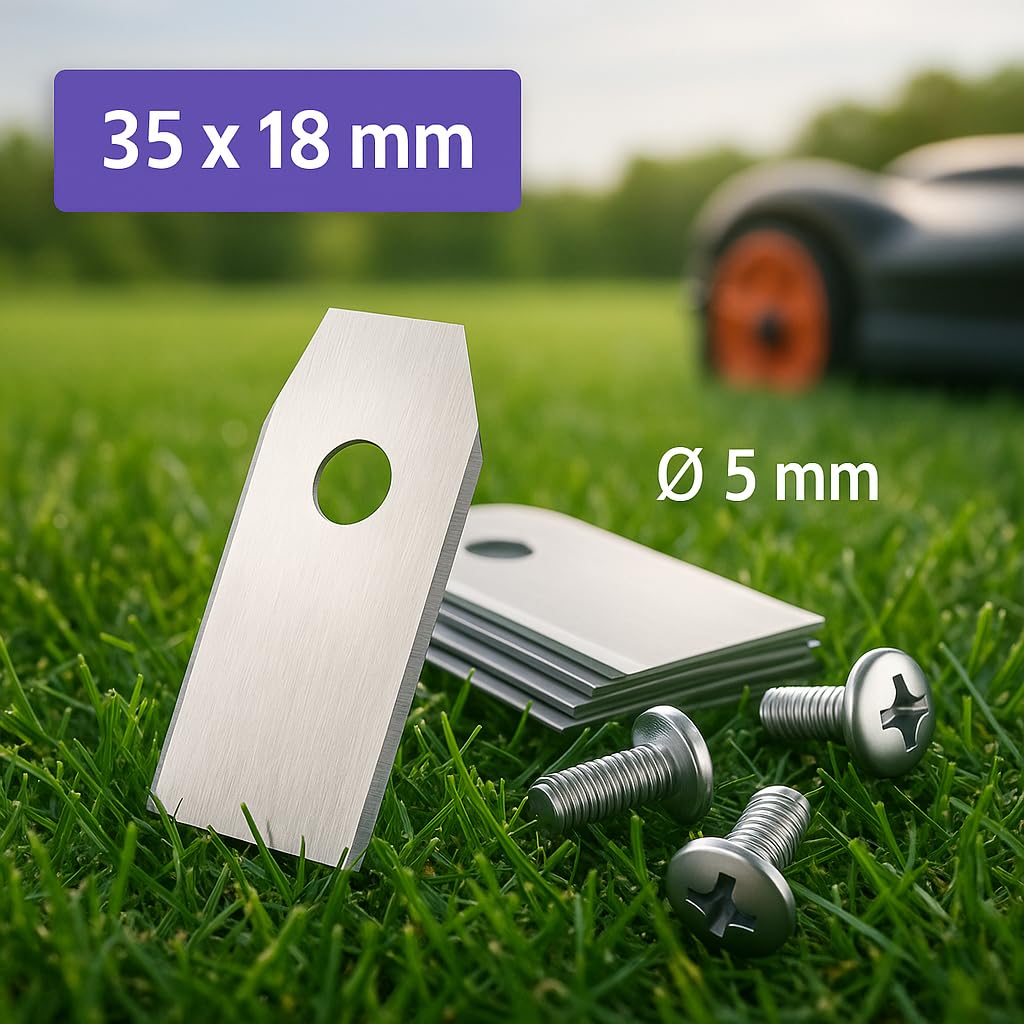 60 x zapasowe ostrza 35 x 18 x 0,8 mm do robotów koszących kompatybilne z Segway Navimow i105E i108E H500E H800E, Husqvarna Automower i Gardena Sileno, ostrza ze stali nierdzewnej, w