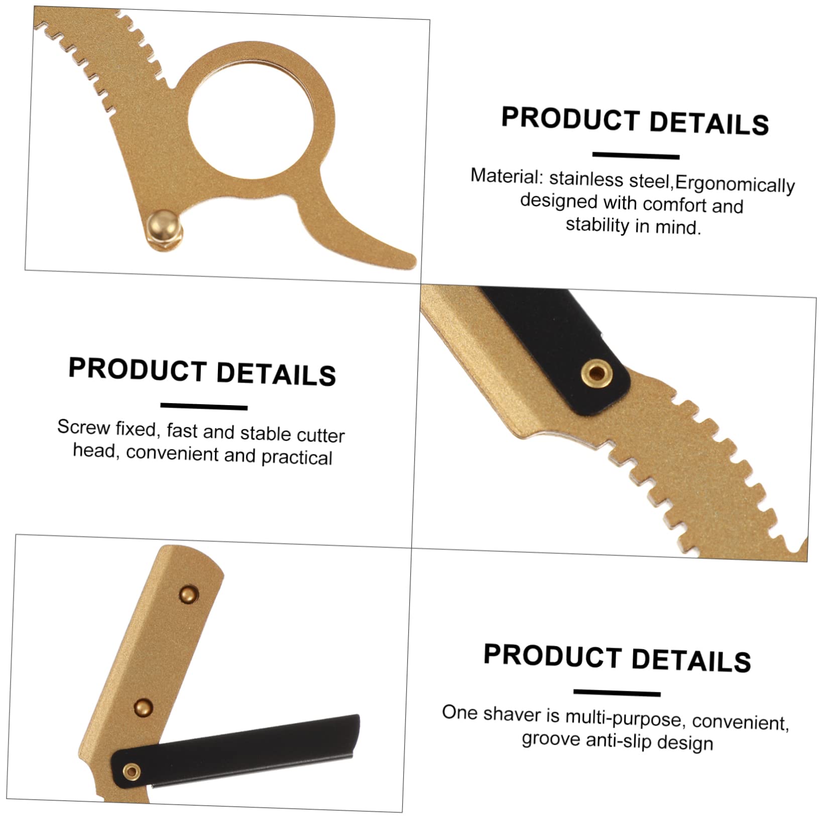 NOLITOY Barber Supplies 2pcs Men's Manual Razor Finger Razor Stainless Steel Blade