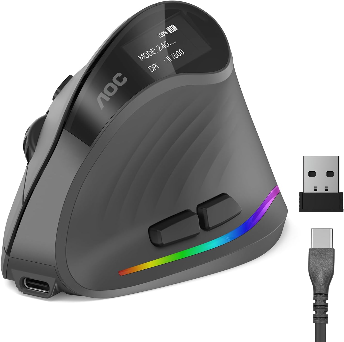 AOC Ergonomic Mouse, 2.4GHz Wireless...