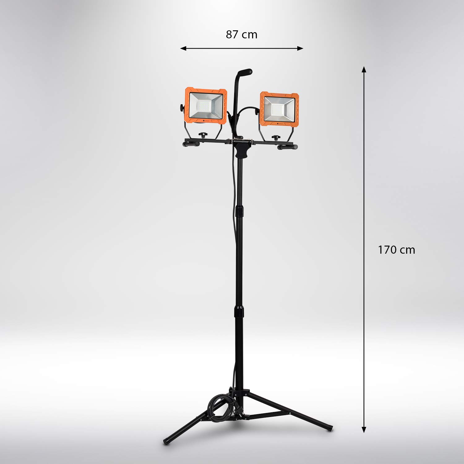 Faro da lavoro LED 2x50W 4500K con treppiede 160cm - TECNOSTORE di