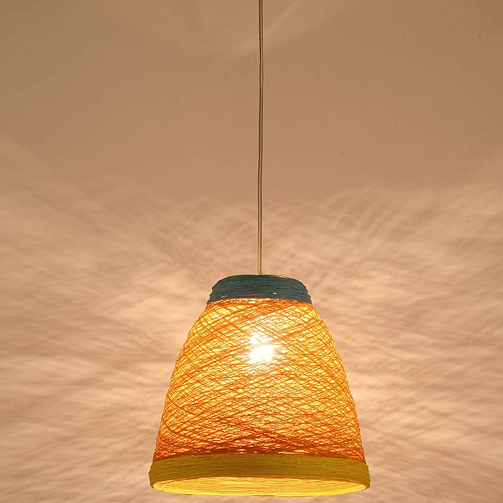 Suspension rotin dôme 36cm pour remplacer un éclairage agressif par un lustre doux