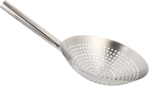 YARDWE Colador de pasta de acero inoxidable, cuchara ranurada, cucharón de malla fina, filtro de aceite de alambre de mandarina, cuchara para cocina