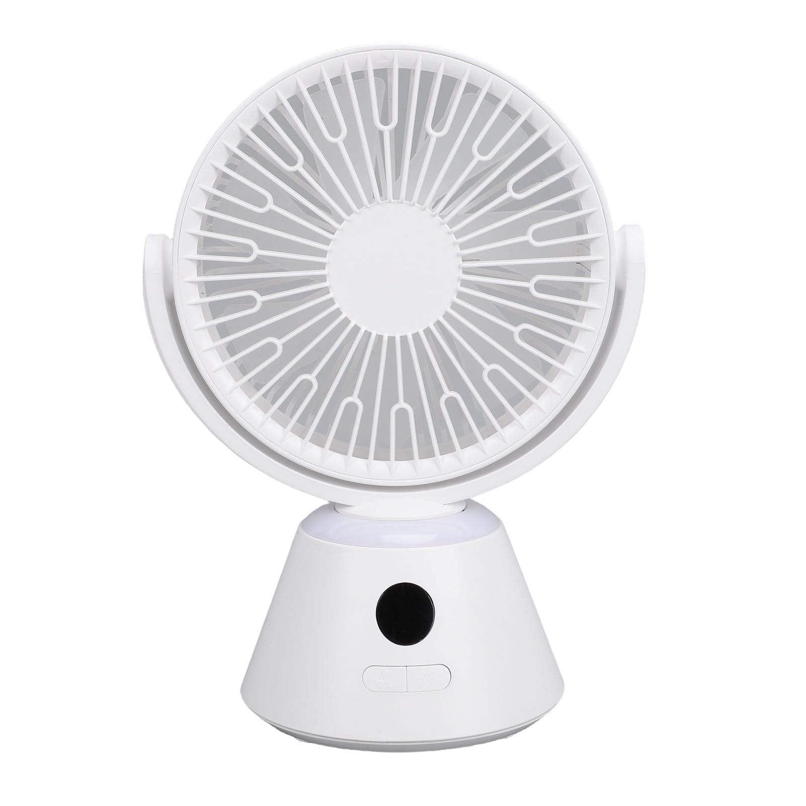 YWBL-WH Tischventilator mit Digitalanzeige, USB-Aufladbarer Ventilator, 3