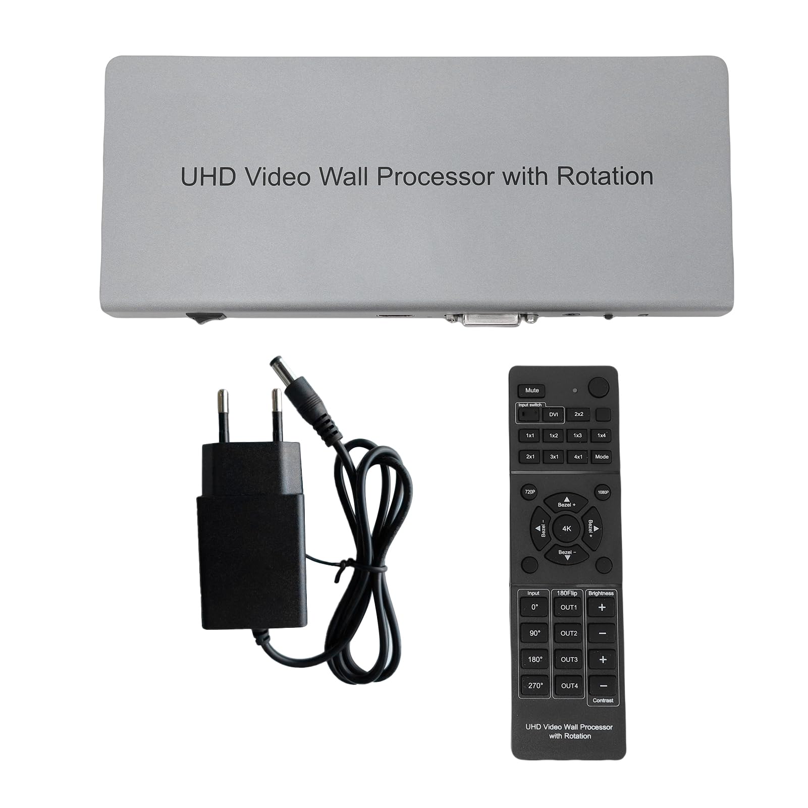 Cuifati Controlador de Pared de Video 4K, Multivisor con 8 Modos de Visualización para Consola de Juegos de Cámara de Seguridad, Rotación de 90° 180° 270°, Extracción de RS232 para TV (Enchufe de la