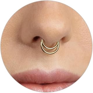 16g Septum Ring Clicker Hoops for Daith Helix Cartilage Piercing Jewelry