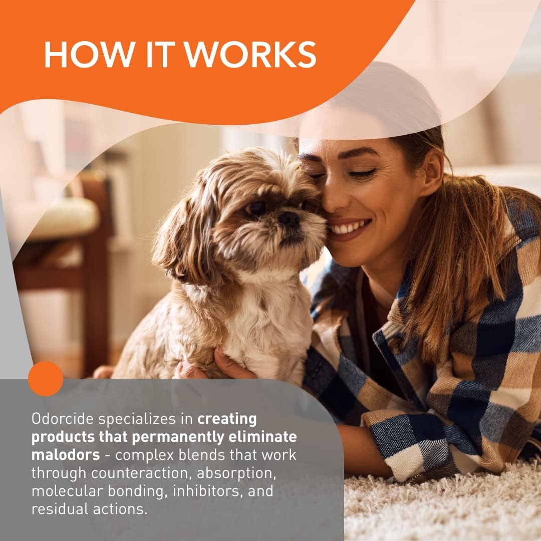 Odorcide Duralast Caribbean Citrus Mist Pet Urine Odor Eliminator - Pet Deodorizers for Home for Strong Odors - Pet Urine Deodorizer with Non-Enzymatic Formula (1 Gallon)