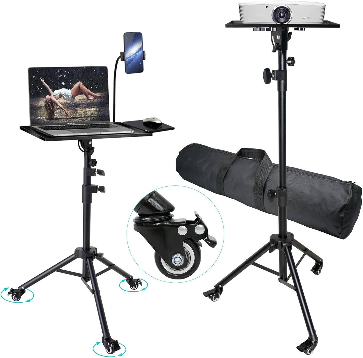 Projector Stand, Sturdy Durable Metal Laptop Tripod Stand