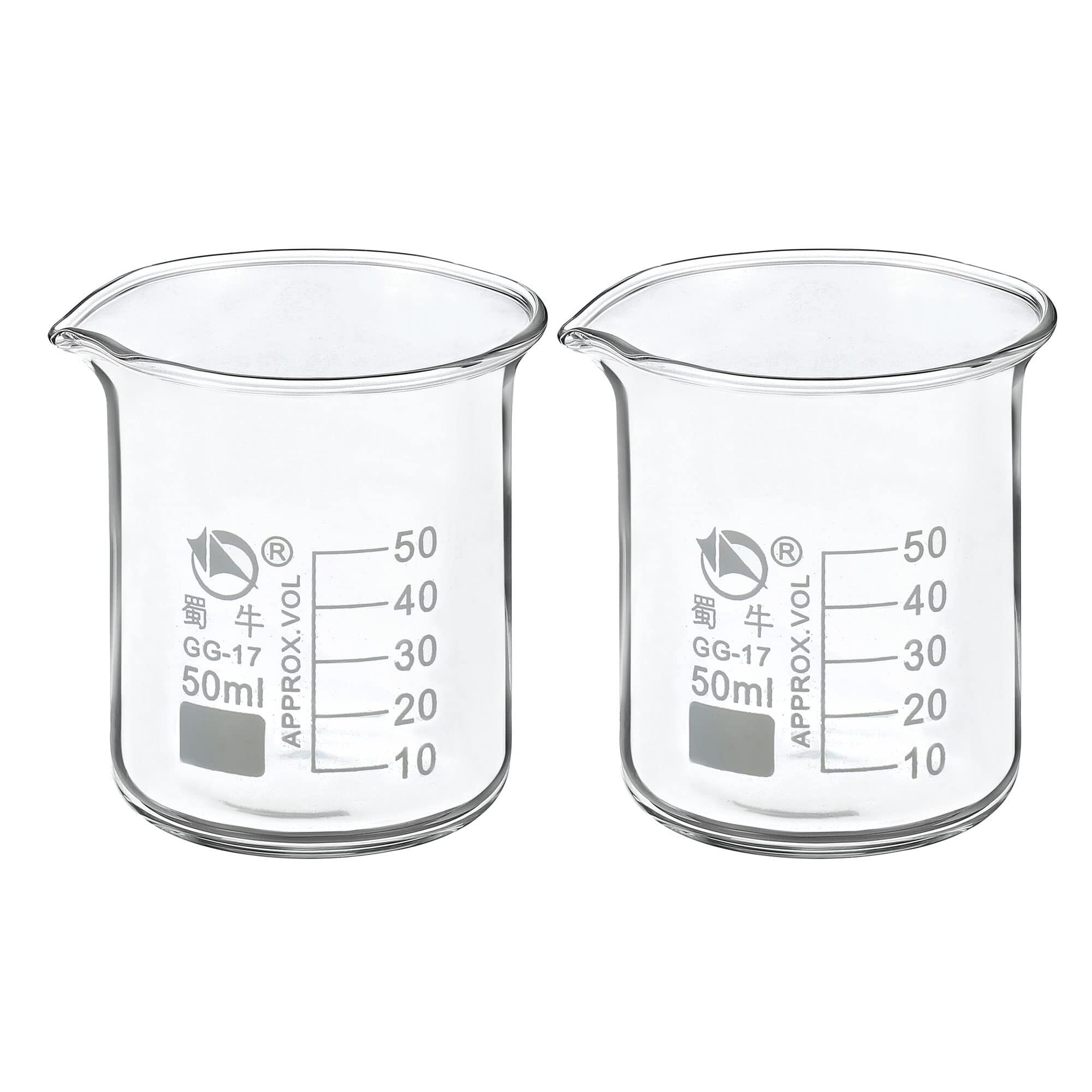 Zlewka laboratoryjna, Zlewka ze szkła borokrzemowego 800 ml, niska forma, wylewka skalą, 2 opakowania ciepła(5 pcs 50ML)
