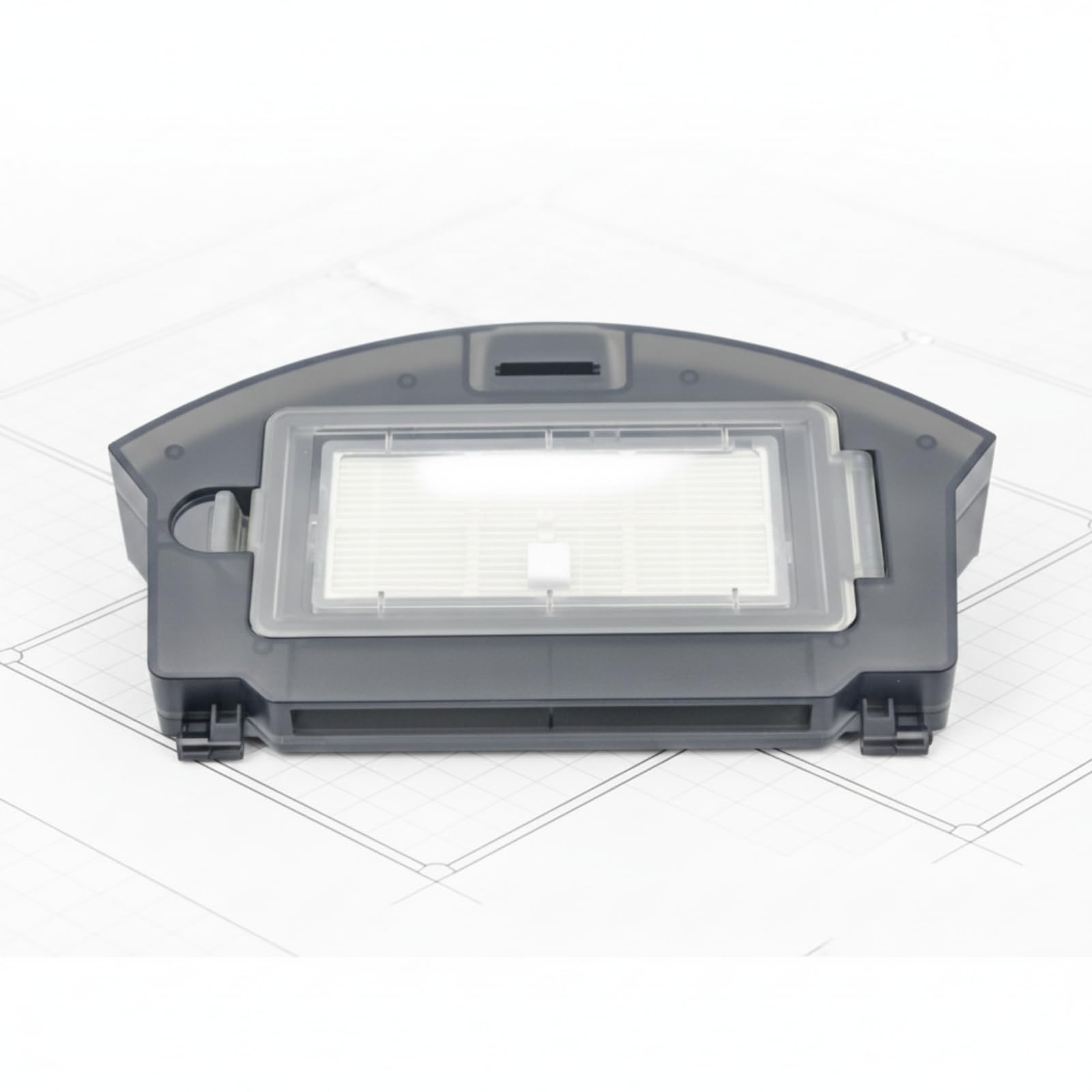rockible Caja ciedad con Asa | Práctico, Caja Polvo Repuesto para Aspiradora Robótica, Cerrado, Connedor Residuos con Filtro Claro Rectangular