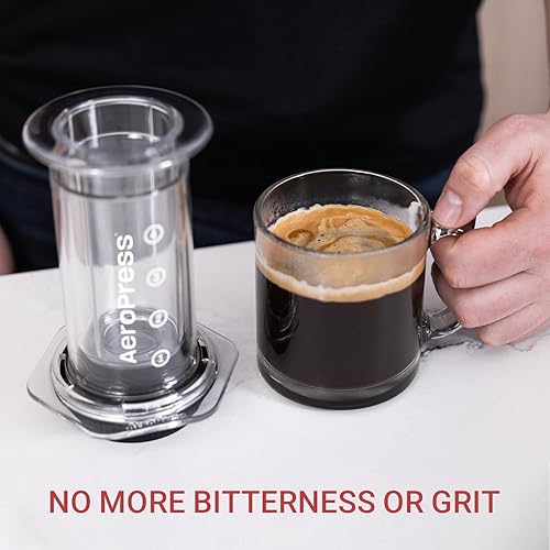 Miniatura 8 de AeroPress Paquete de cafetera transparente y tapa de filtro de control de flujo