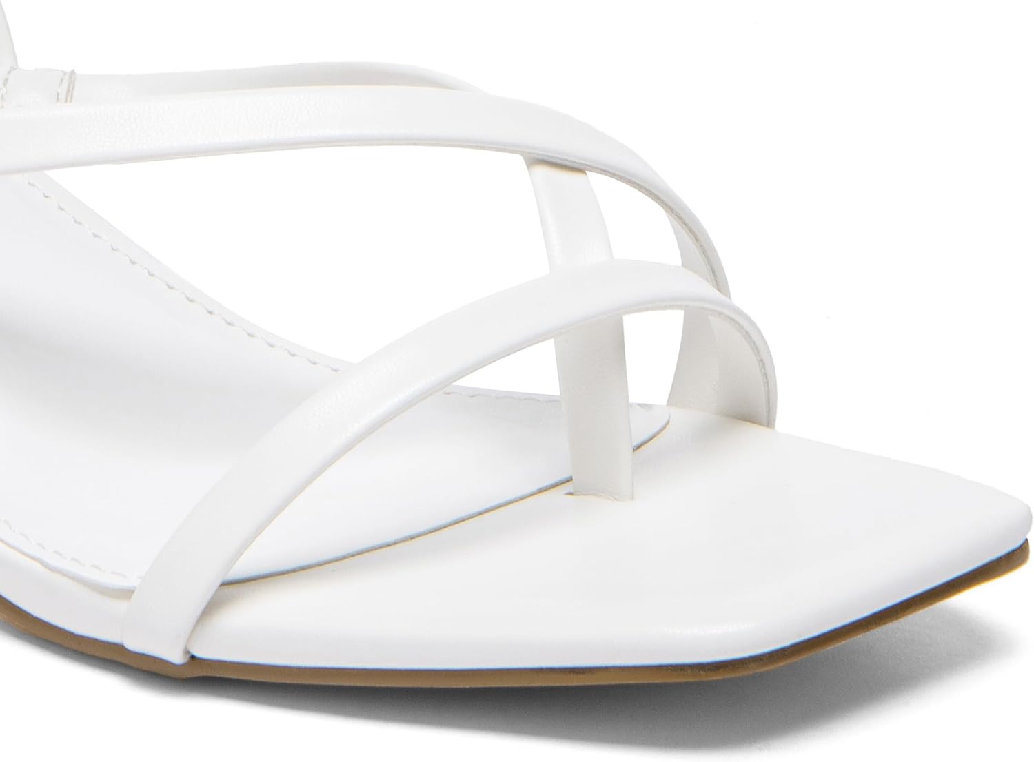 Kitten Heels for Women Low Strappy Lace Up Heels Square Toe Thong Ankle Strap Heels Fashion Comfort Dress Shoes - Image 5