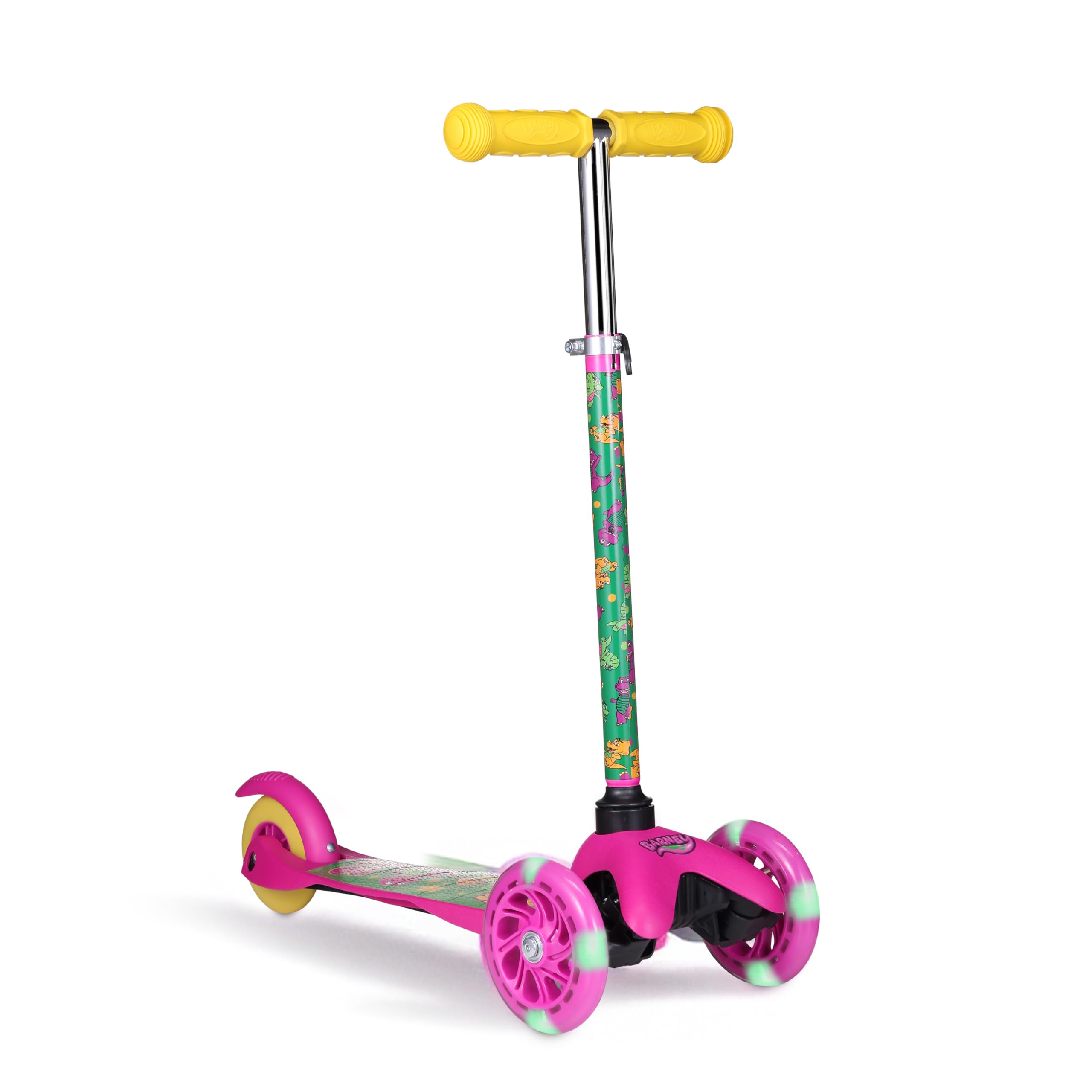 Self Balancing Kick Scooter with Light Up Wheels, Extra Wide Deck, 3 Wheel Platform, Foot Activated Brake, 75 lbs Limit, Kids & Toddlers Girls or Boys, for Ages 3 and Up