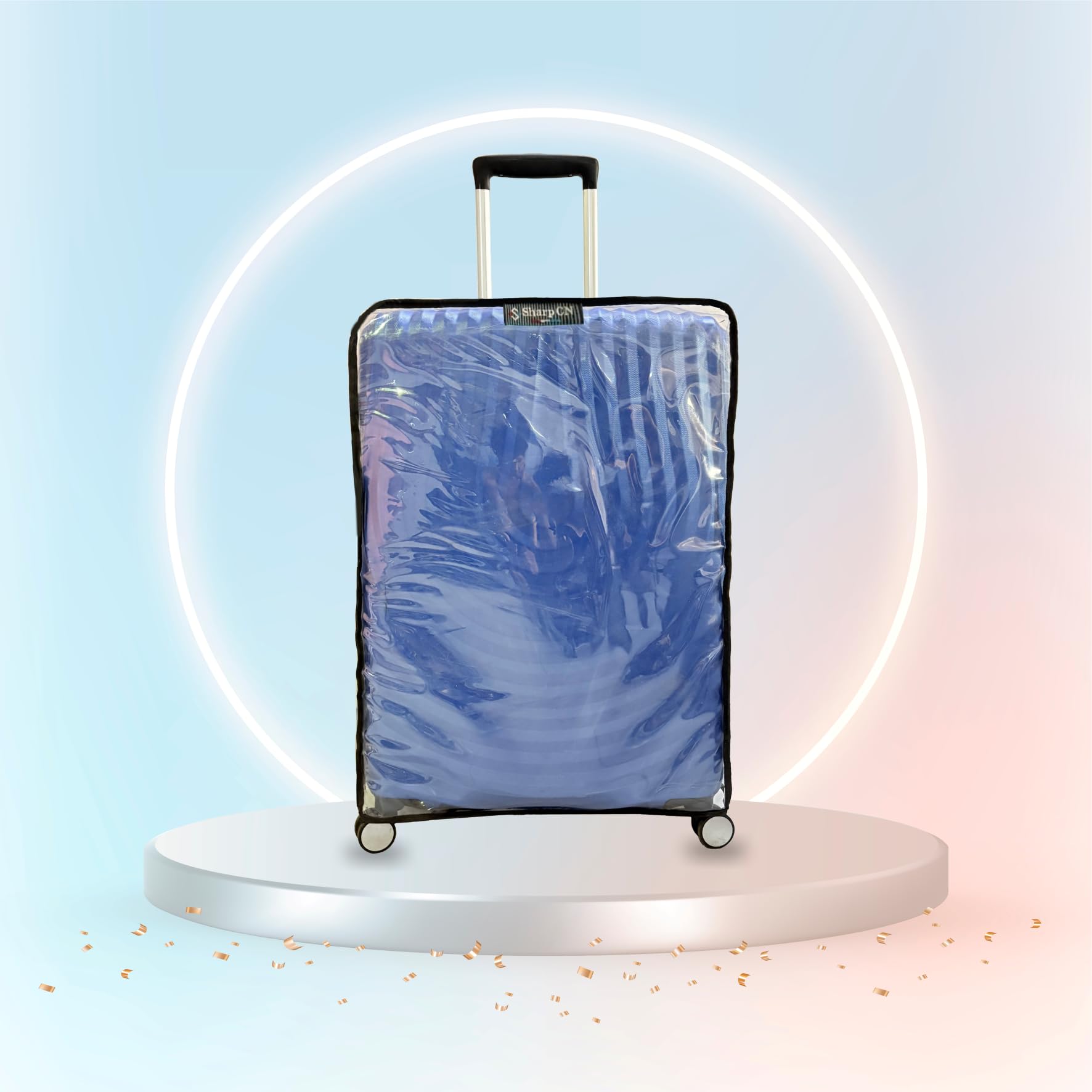 Sharp CN 24" Transparent Protective Zipper PVC Dust Proof Cover for Hard/Plastic Body Luggage/Suitcase Trolley Bags | Hard 2 | Size: 24