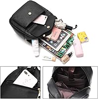 Vista 4 de Mochila de piel para niñas, estilo Bowknot, 3 piezas de mochila, bolso y monedero a la moda, para mujer