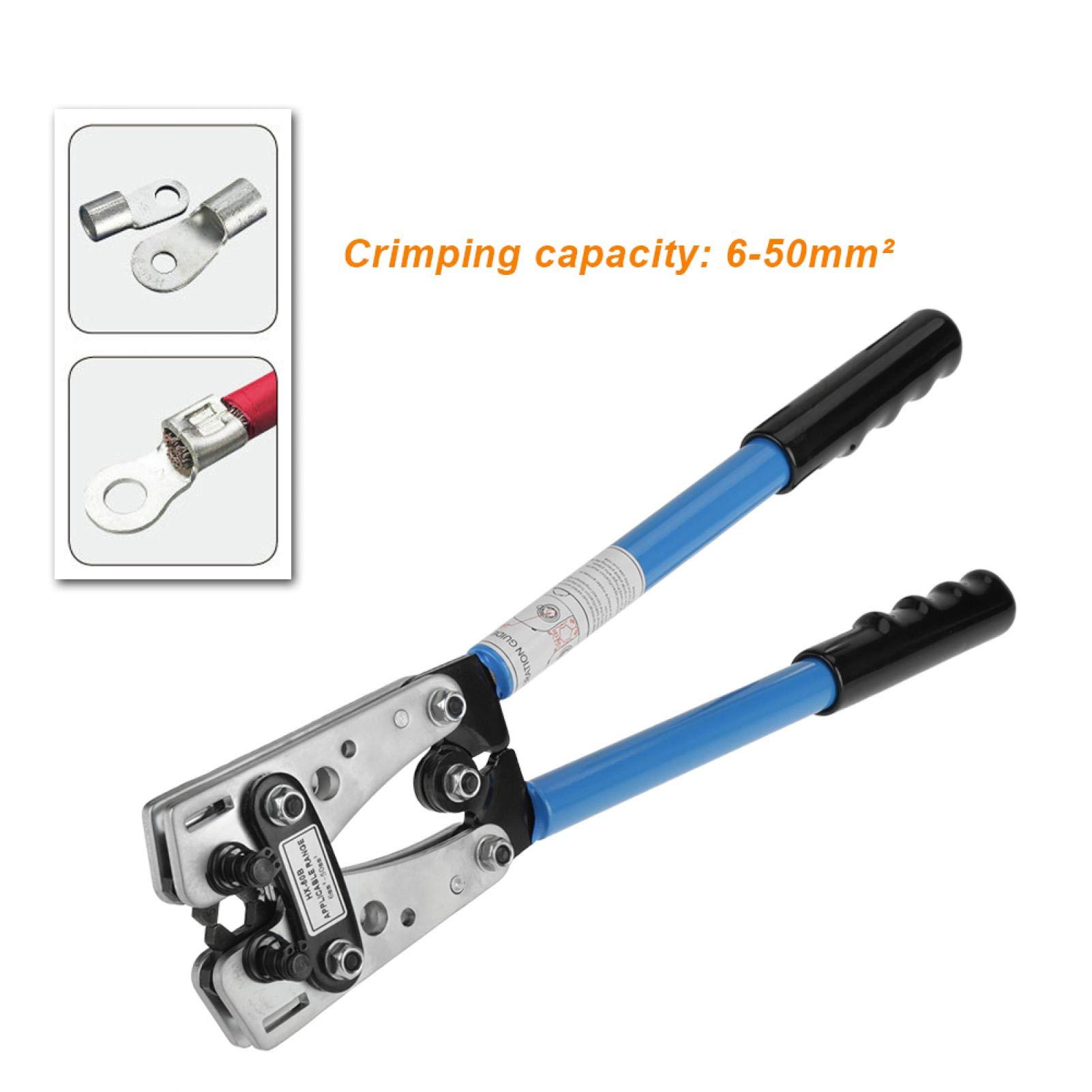 Crimpatura cavi, acciaio ad alto tenore di carbonio 6-50 mm² HX-50B Pinza pinza crimpatrice Capocorda capocorda Terminale esagonale Crimpatrice (blu)