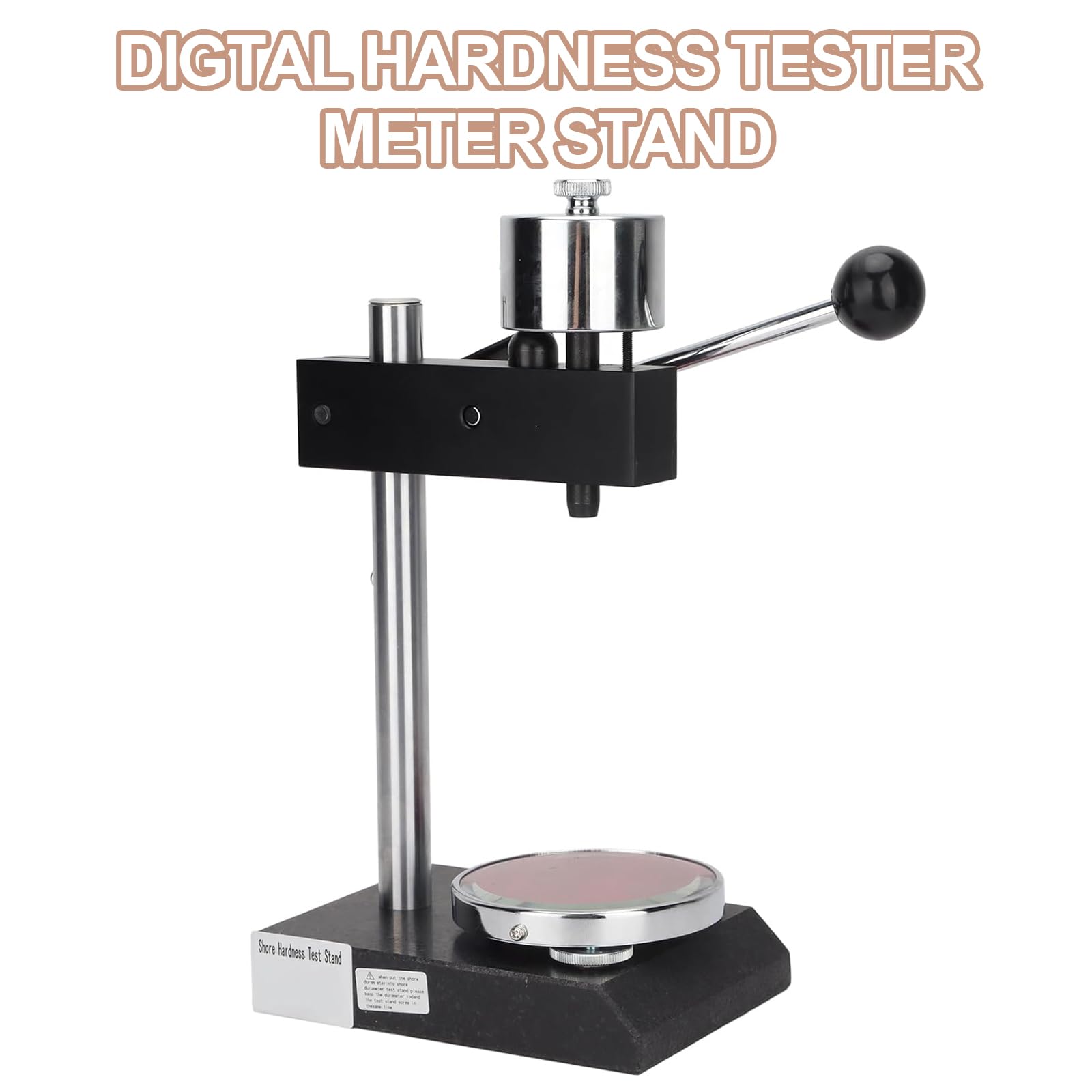 Soporte para medidor de dureza para durómetro, plataforma de metal resistente y duradera, base ajustable para lecturas precisas, pruebas de laboratorio y materiales industriales
