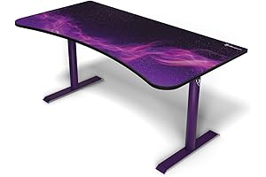 Arozzi Arena Gaming and Office Desk with Curved Desk Mat