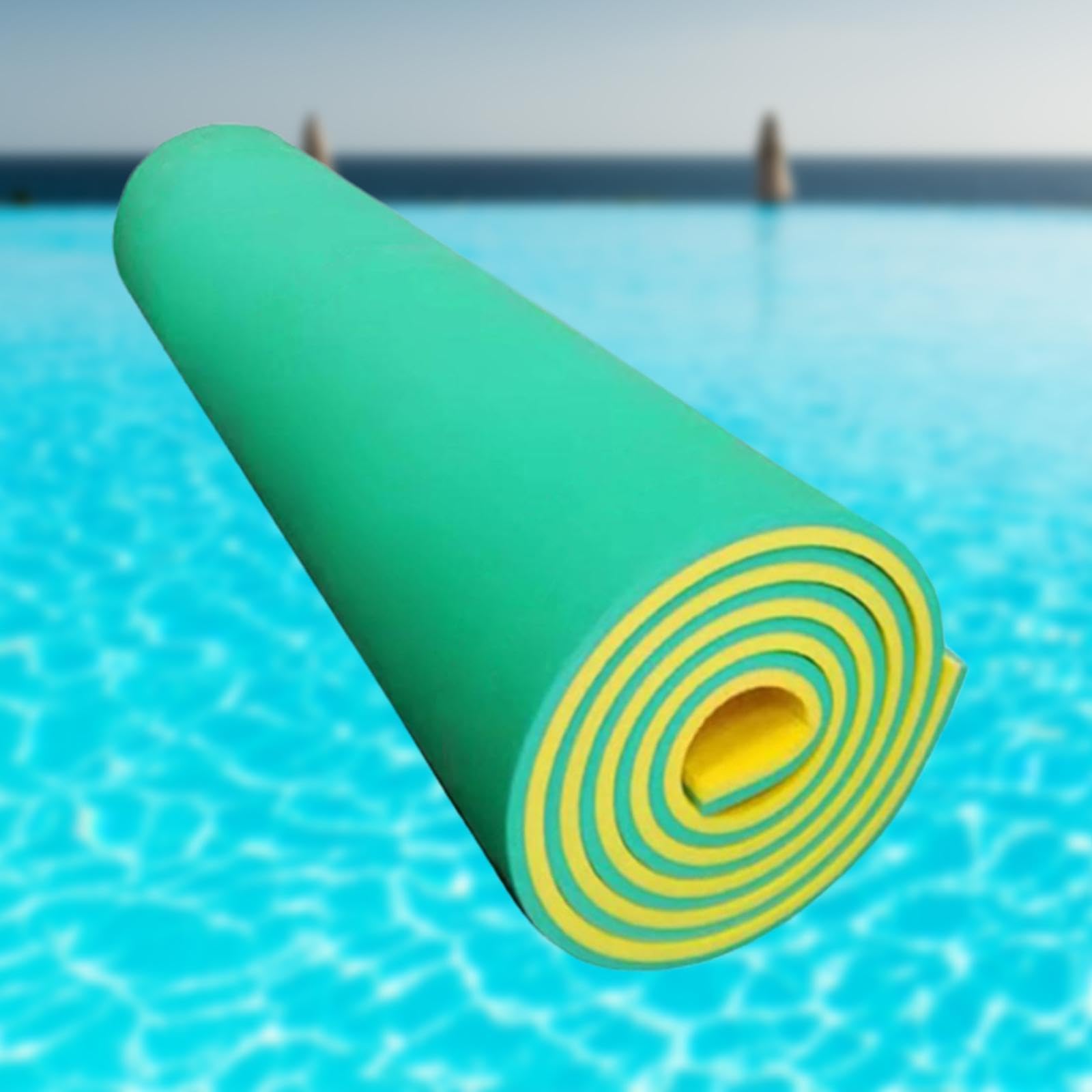 UGPLM Water Float Mat Foam Floating Pad Relaxing High Density Xpe Foam Blanket 2 Layers Float Mat Bed Mattress for Beach Summer Swimming Pool Sea, Yellow and Green