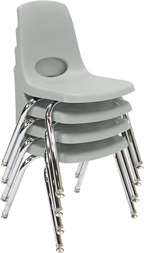 Miniatura 3 de Factory Direct Partners 10381-LG - Silla escolar apilable de 14 pulgadas, asiento apilable para estudiantes con patas de acero cromado y