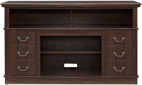 Miniatura 5 de Meihua Soporte de TV de granja para televisores de hasta 65 pulgadas con 2 puertas y armarios de almacenamiento, mesa consola central de