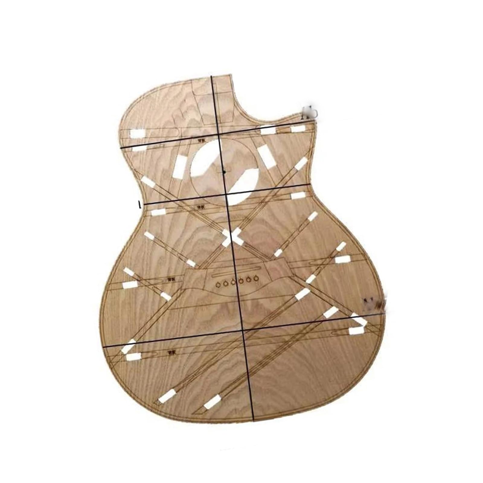Zestaw Narzędzi Gitary Szablon Drewnianego Korpusu Ze Schematem Struktury Położenia Wiązki Dźwięku Dla Gitar Akustycznych(41GAC)
