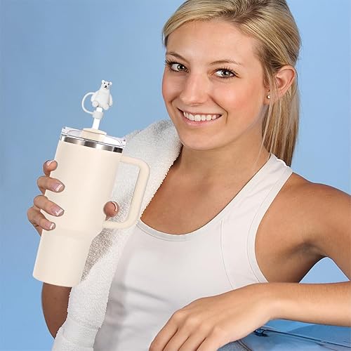 Miniatura 2 de 6Pcs Straw Tip Cover Caps fit for Stanley Cup 30&40 Oz Tumbler with Handle Dust-Proof Straw Cap Topper Reusable Cute Silicone Straw Protectors for