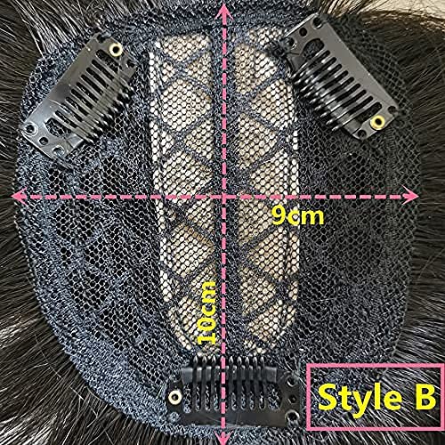 12Inch Invisible Human Hair Toppers For Women Thin In Toppers With 3D Air Bangs Straight Hair Bangs Toupee Middle Part Wiglets Hairpieces For Mild Hair Loss Volume Cover Grey Hair (30Cm, Dark Brown) #TOP3
