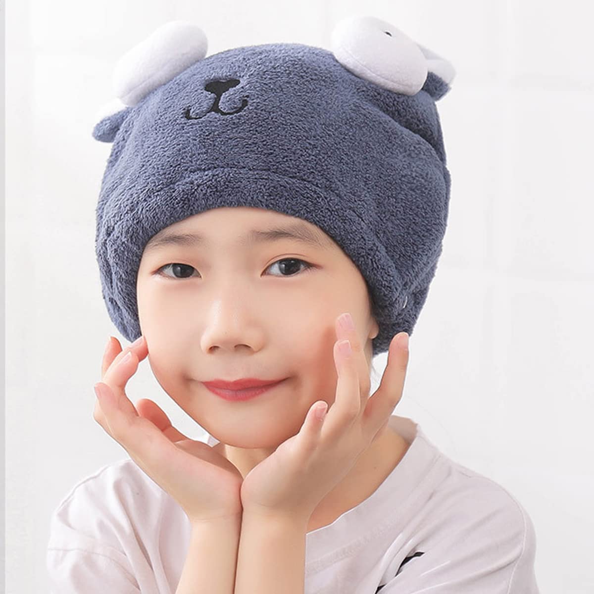 Einhorn-Schloss Haarhandtuch Für Kinder – Saugstarkes Mikrofasertuch Mit Klettverschluss | 2 Stück, Blau-lila, Für Lockiges & Dickes Haar