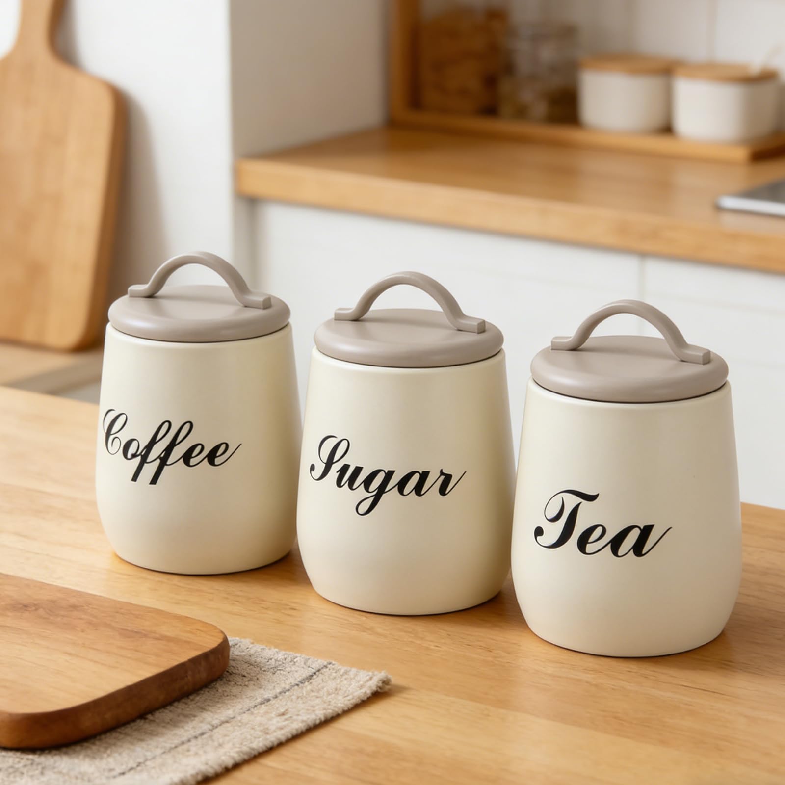 MURYE Elegante contenitore rotondo per tè, zucchero, caffè, contenitore in ferro zincato con coperchio con manico, elegante contenitore rotondo in metallo con coperchio per conservare tè, zucchero