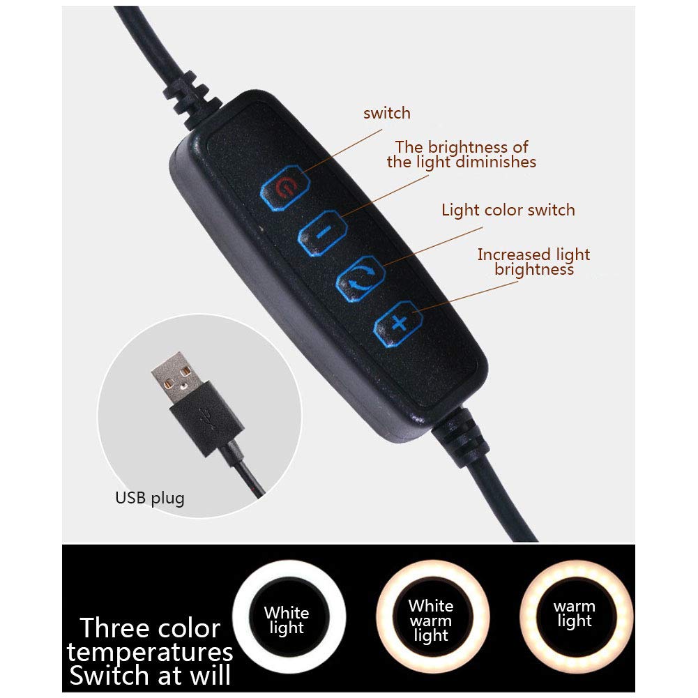 NANANA Kit Luce ad Anello, Luce ad Anello a LED, Fotografia LED Video Luce da Studio dimmerabile ad Anello Live Studio con Treppiede per Fotografia Selfie Live Studio[Scelta Multipla],A