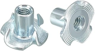 uxcell M4 4 Pronged Tee Nut T-Nut for Table Legs Rock Climbing Wall Woodwork Holds Wood Cabinetry 50Pcs