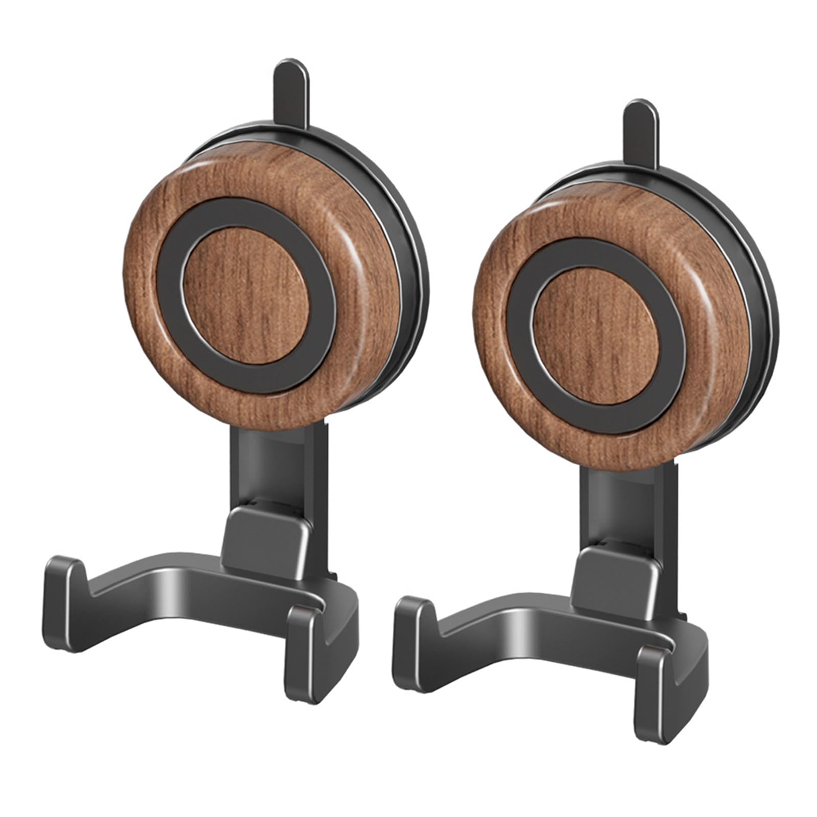 Msioytog 2Pcs Rotating Suction Hook Double Hook Designs Strong Adhesive Power for Bathroom Kitchen Organization ABS Shower