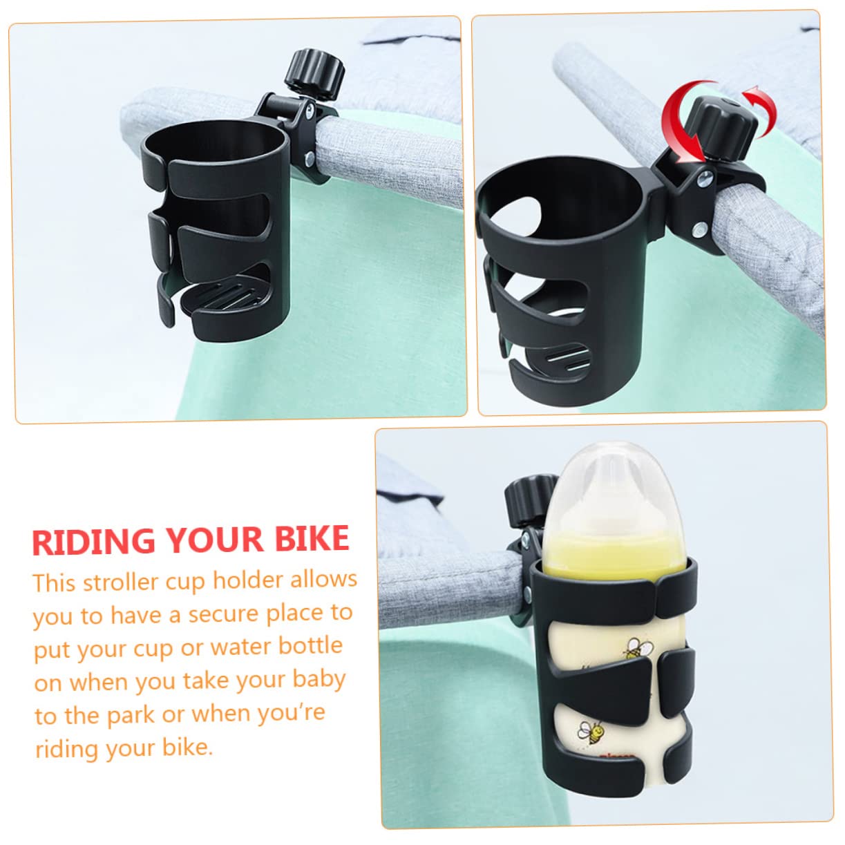 ULDIGI 3pcs Adjustable Stroller Cup Holder Baby Stroller Bottle Rack Bottle Rack for Outdoor