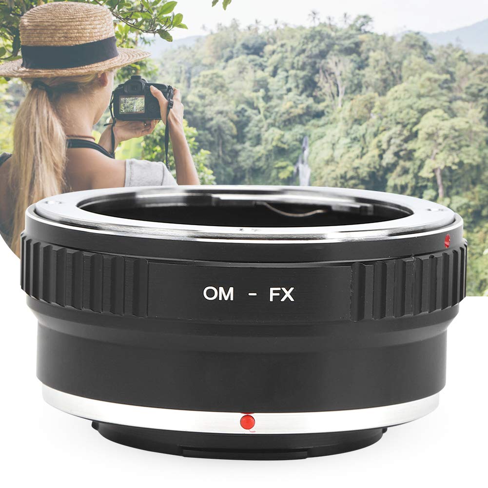 Fikaz OM FX - Anello adattatore per obiettivo Olympus OM, in lega di alluminio, compatibile con fotocamere Fuji FX Mirrorl, anello adattatore per obiettivo compatibile, design leggero
