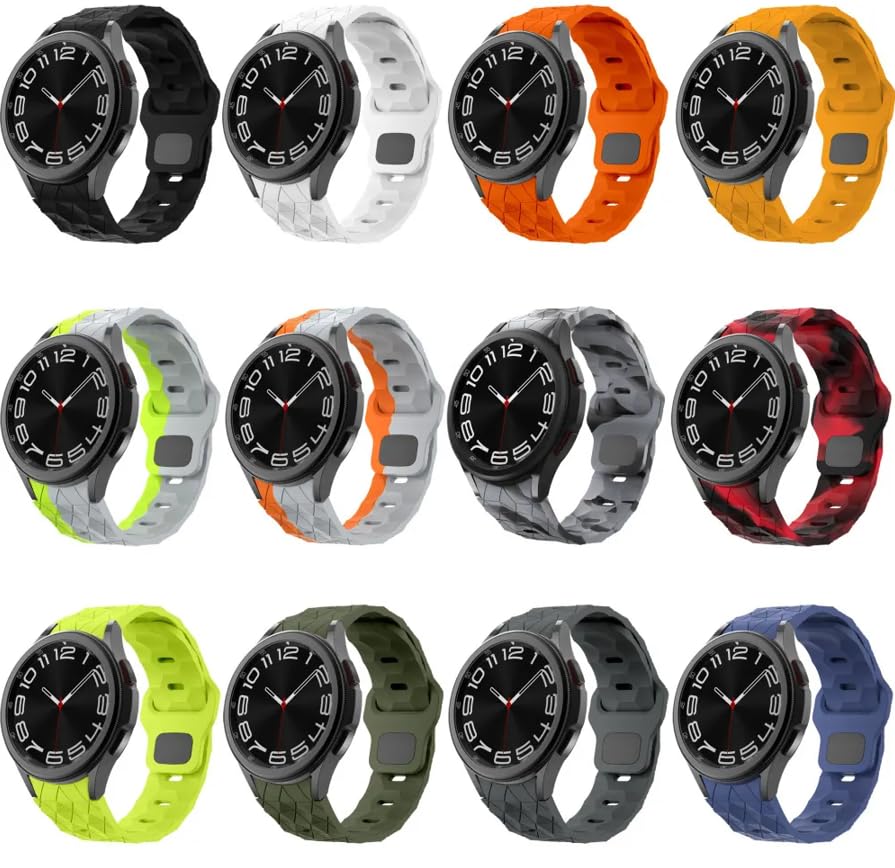Image of WRIGSS Silicone Strap Compatible with Samsung Galaxy Watch 7 6 5 4 FE - No Gap Football Texture Band, Soft & Durable Replacement Wristband for 40mm 44mm Standard & Classic Models - Men & Women