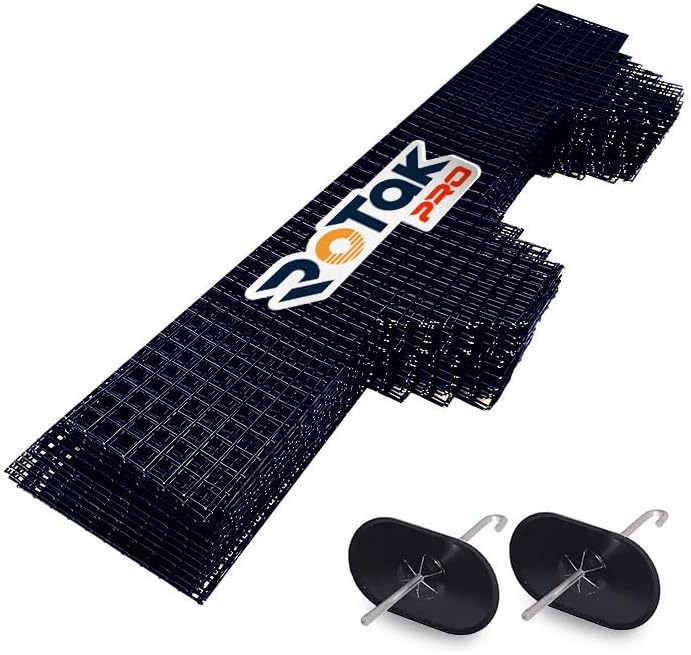 Rotak Critter Guard PRO Mesh Spanish Tile Precut Kits Bird Guard Prevention with 100 Clips for Solar Panels Heavy Duty Galvanized Black PVC Coated ½ inch Premium 100ft Bird Wire Mesh