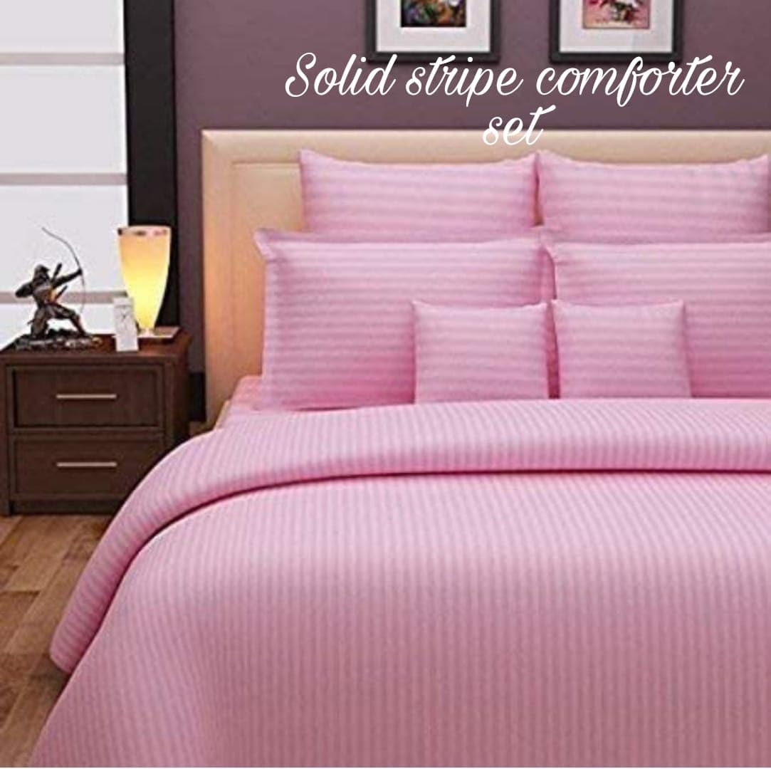 Solid Stripe Comforter Set, 4 Piece Bedding Set with Pillows, Striped Pattern-image-33